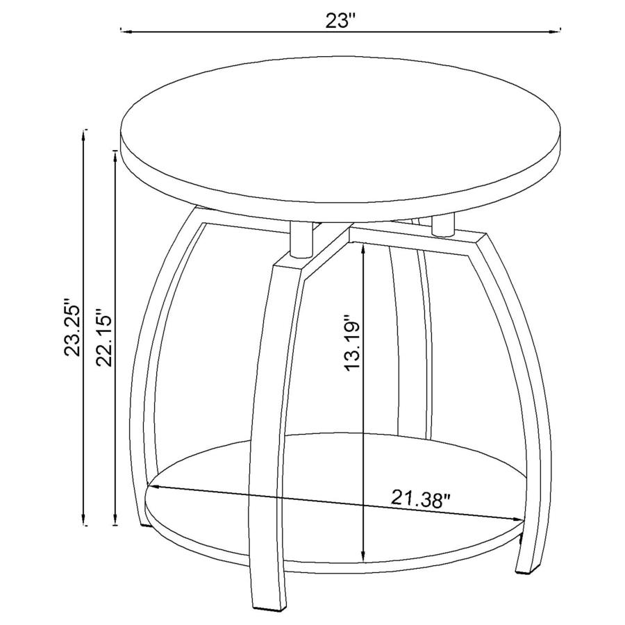 Dacre 3-piece Round Coffee and End Table Set Dark Charcoal view 7