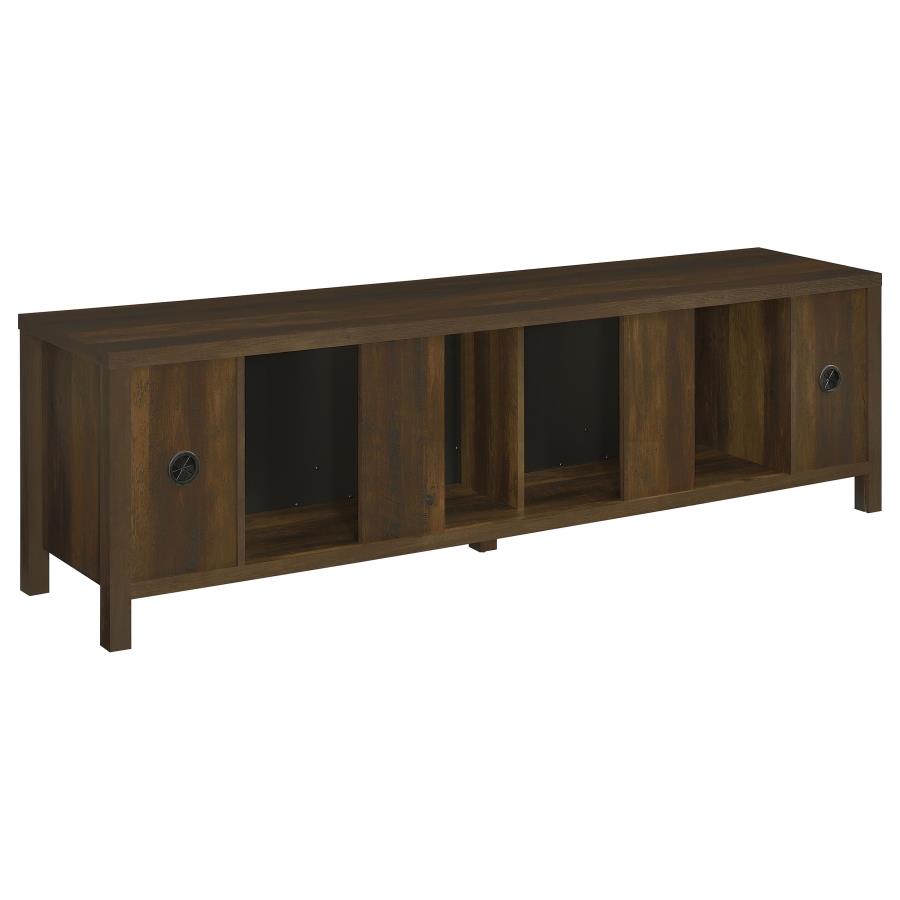 Carey 79-inch TV Stand Fireplace Media Console Dark Pine view 7
