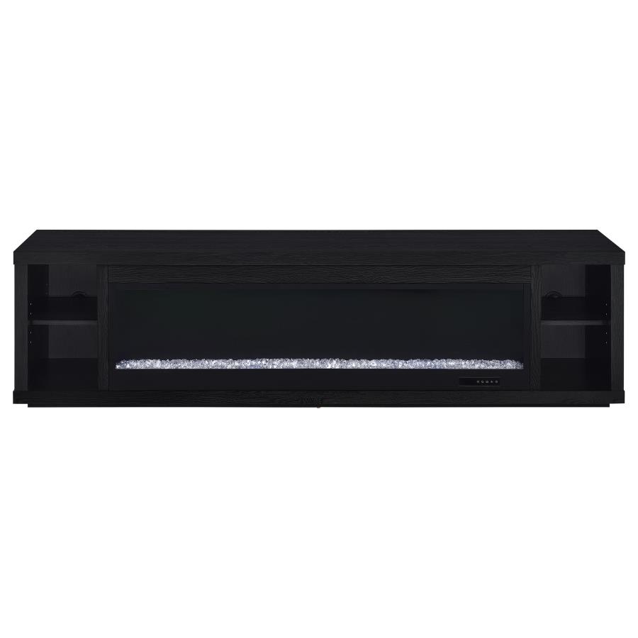 Deiter 79-inch TV Stand Fireplace Media Console Black view 3