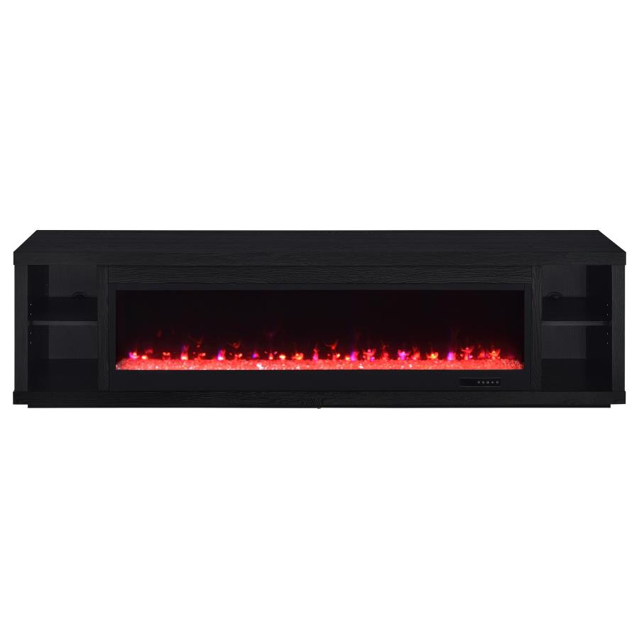 Deiter 79-inch TV Stand Fireplace Media Console Black view 4