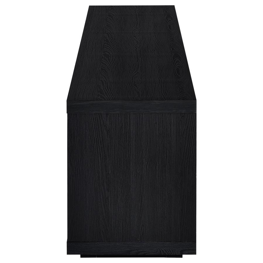 Deiter 79-inch TV Stand Fireplace Media Console Black view 5