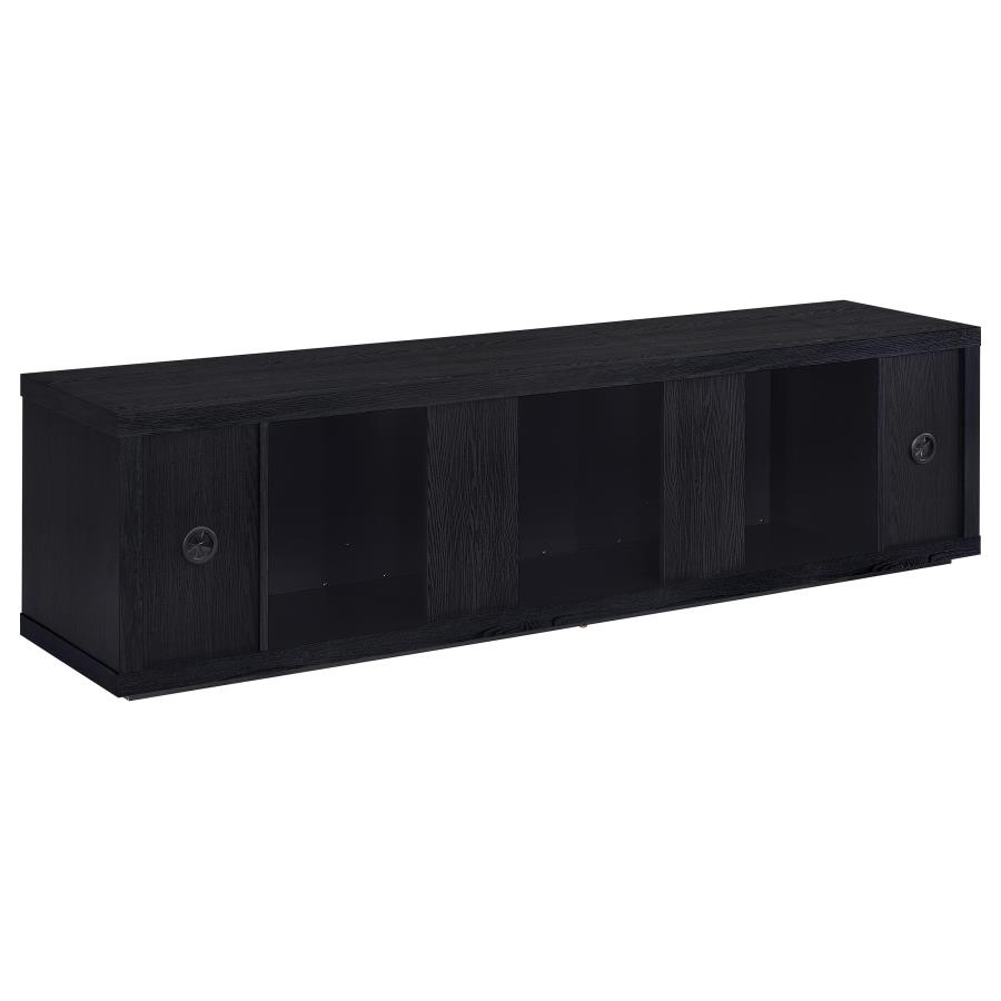 Deiter 79-inch TV Stand Fireplace Media Console Black view 6