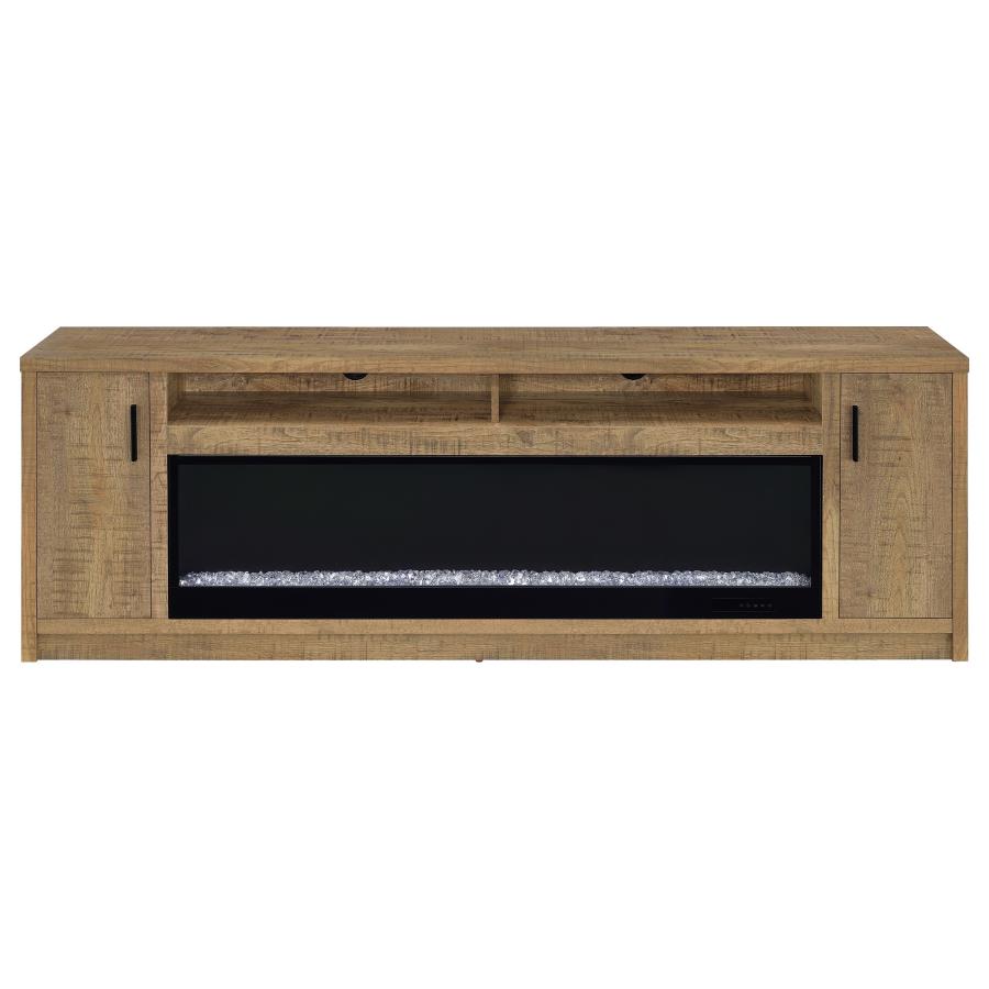 Eddy 79-inch 2-door TV Stand Fireplace Media Console Mango view 4