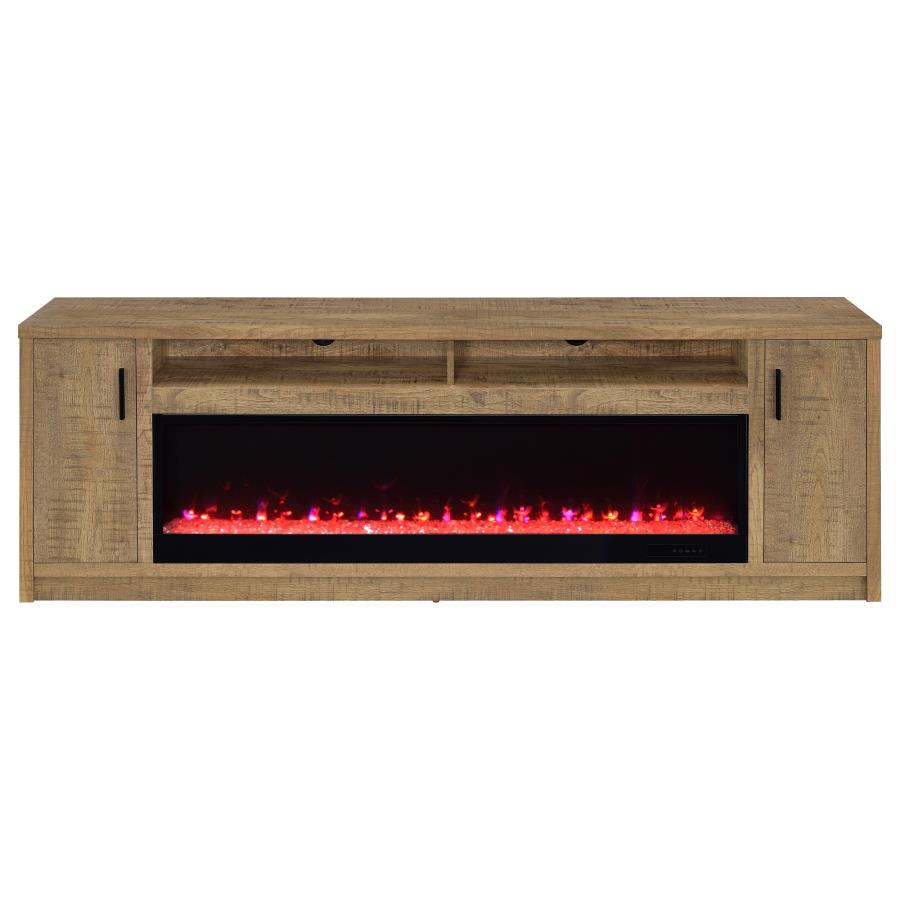 Eddy 79-inch 2-door TV Stand Fireplace Media Console Mango view 5