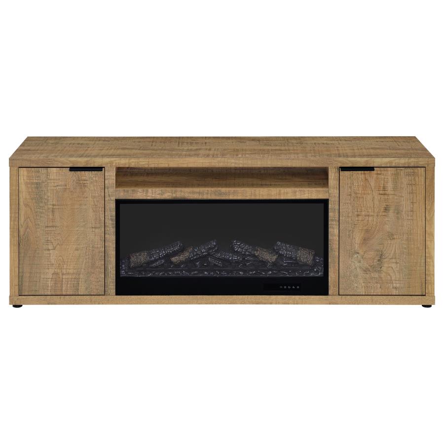 Fuller 60-inch 2-door TV Stand Fireplace Media Console Mango view 4