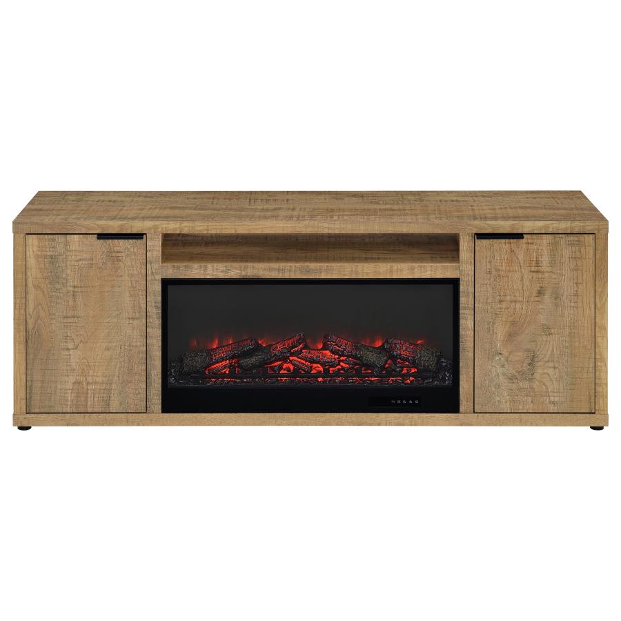Fuller 60-inch 2-door TV Stand Fireplace Media Console Mango view 5