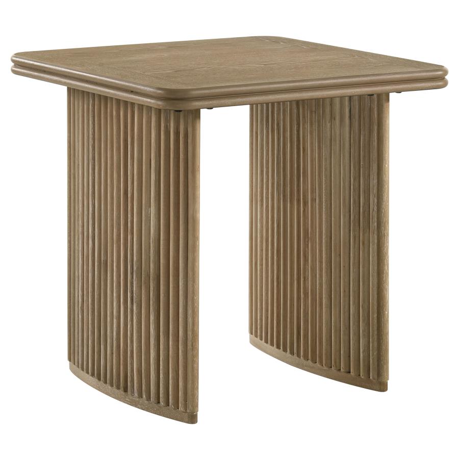 Adina 3-piece Wood Coffee Table Set Distressed Light Brown view 3