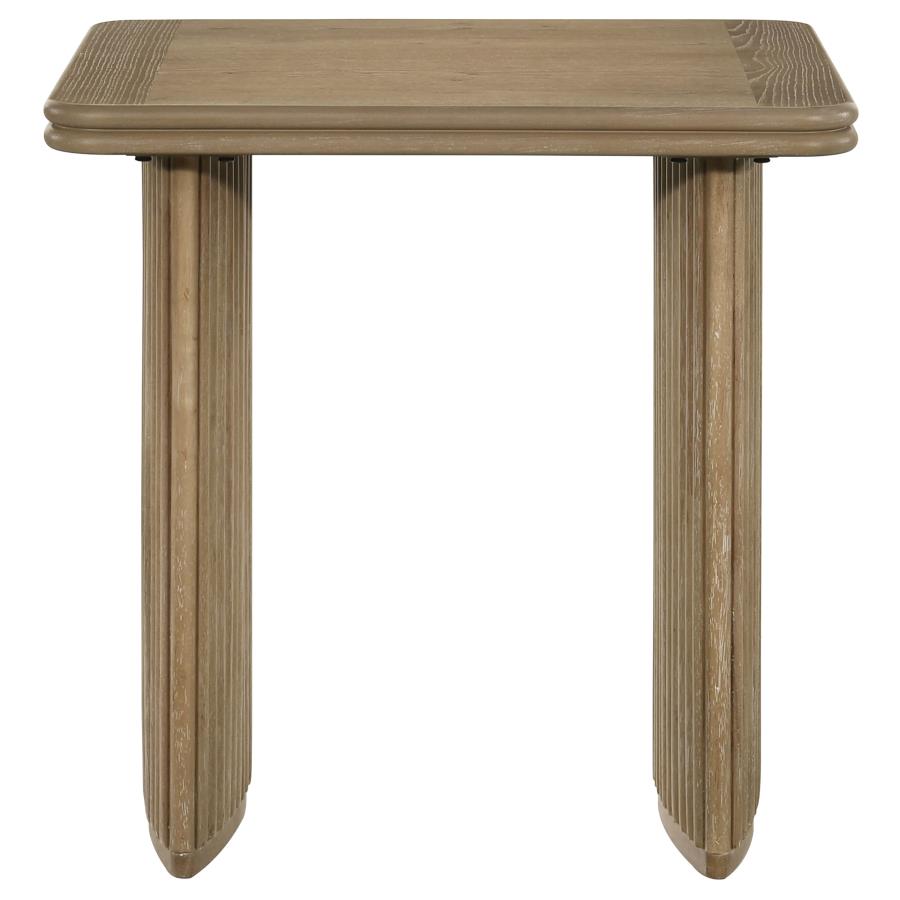 Adina 3-piece Wood Coffee Table Set Distressed Light Brown view 4
