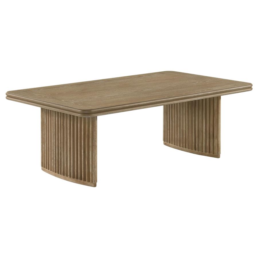 Adina 3-piece Wood Coffee Table Set Distressed Light Brown view 7
