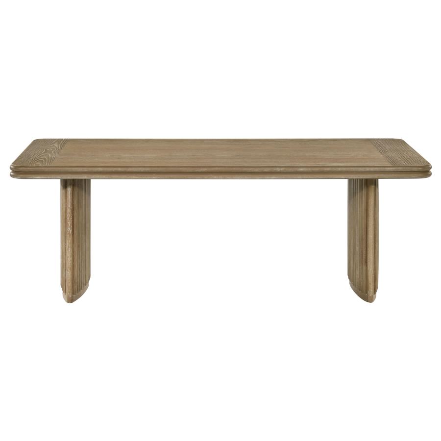 Adina Rectangular Wood Coffee Table Distressed Light Brown view 3