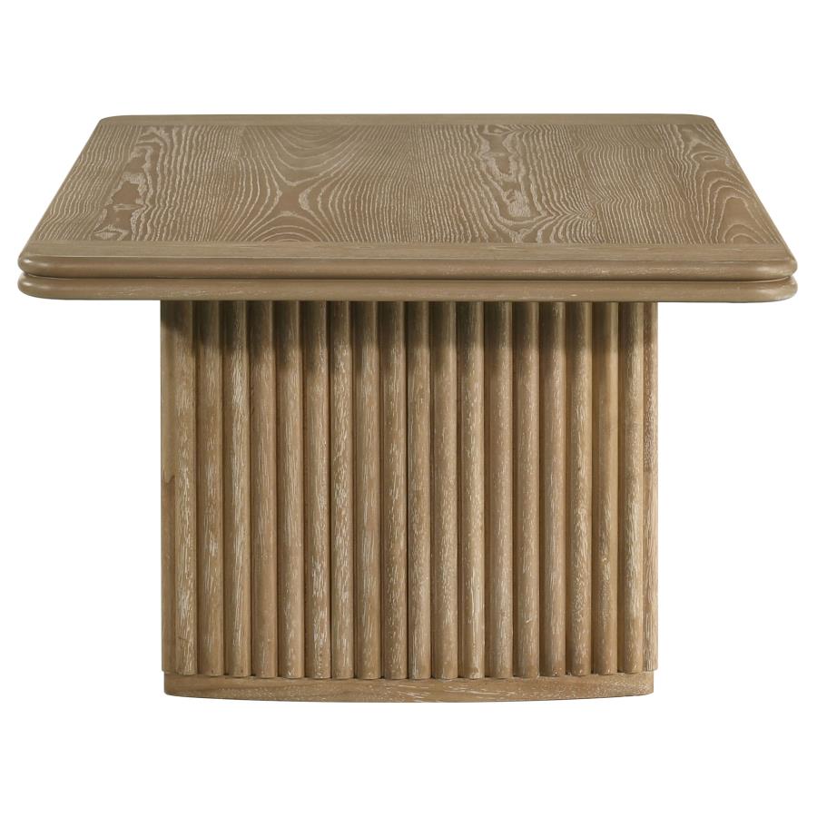 Adina Rectangular Wood Coffee Table Distressed Light Brown view 5