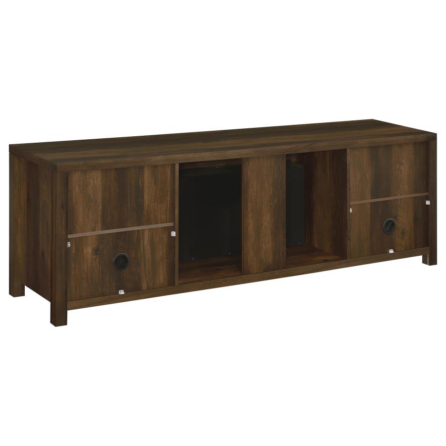 Enfield 71-inch TV Stand Fireplace Media Console Dark Pine view 7