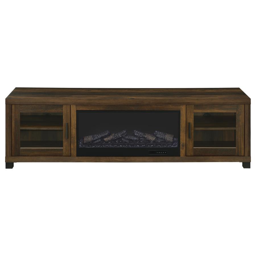 Havering 71-inch TV Stand Fireplace Media Console Dark Pine view 4