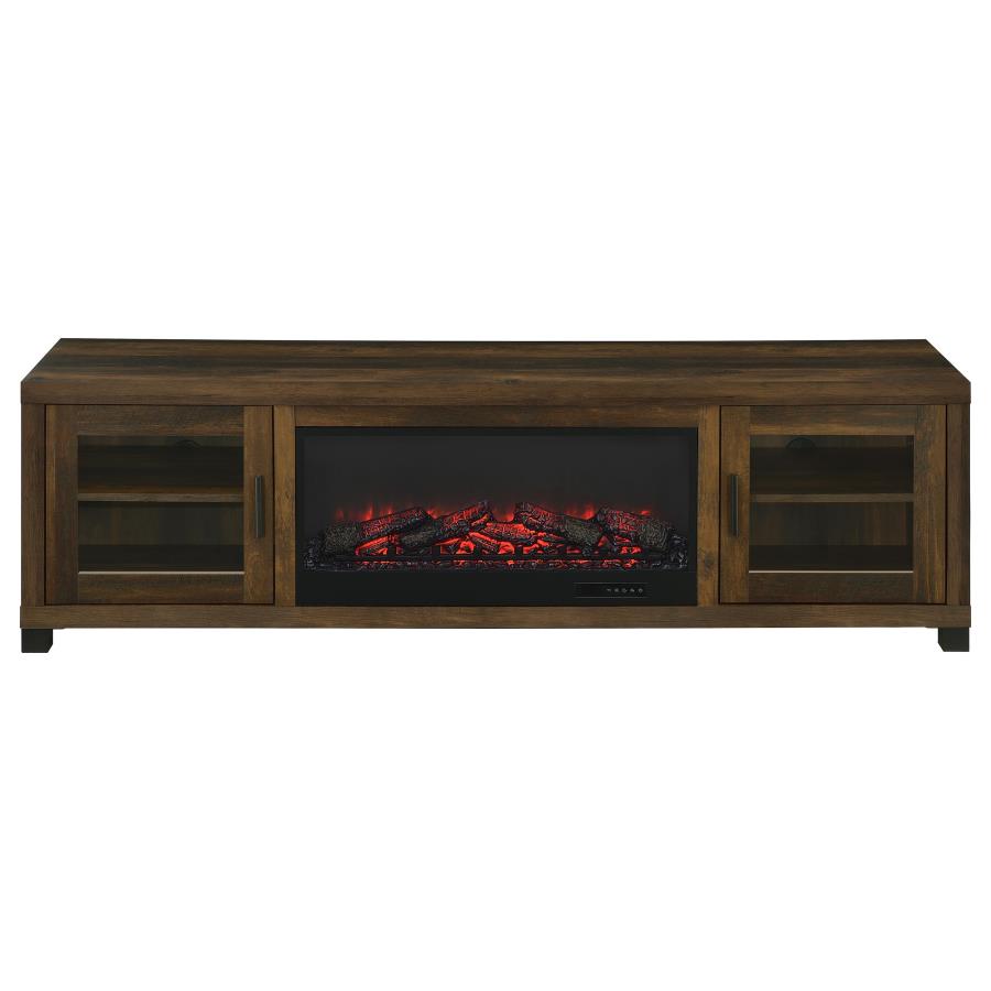 Havering 71-inch TV Stand Fireplace Media Console Dark Pine view 5