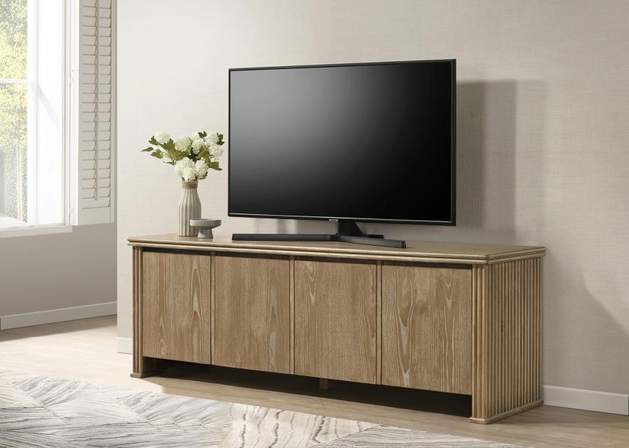 Adina 70-inch TV Stand Media Console Distressed Light Brown view 2