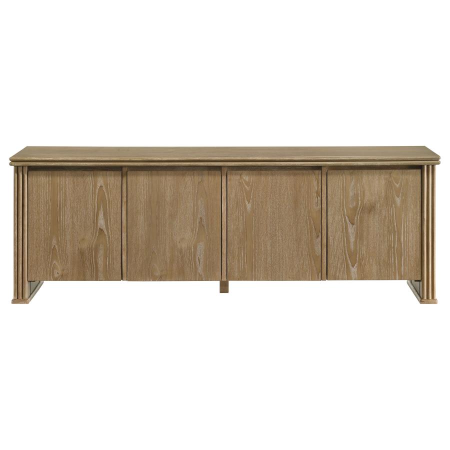 Adina 70-inch TV Stand Media Console Distressed Light Brown view 3