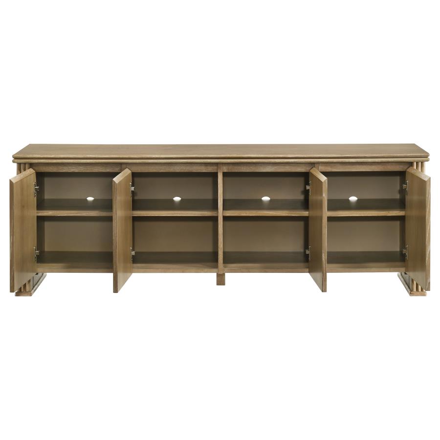 Adina 70-inch TV Stand Media Console Distressed Light Brown view 4