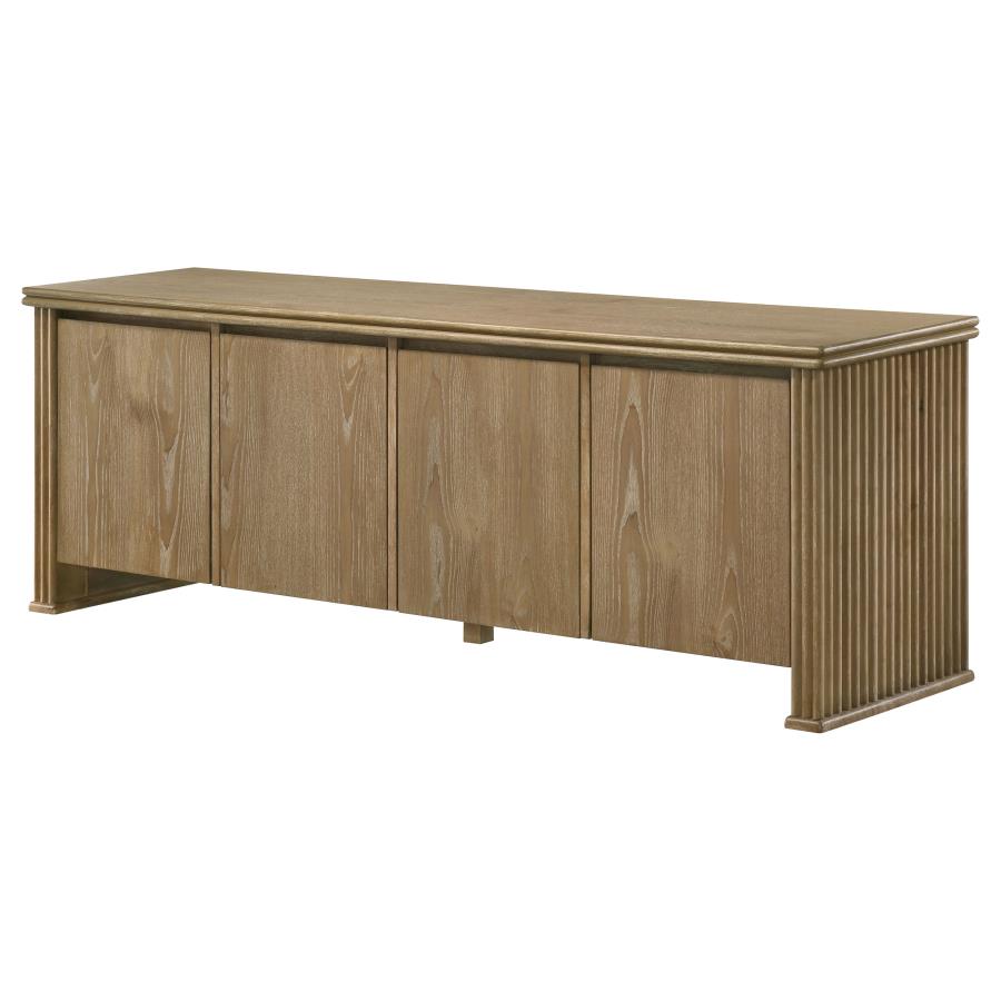 Adina 70-inch TV Stand Media Console Distressed Light Brown view 5