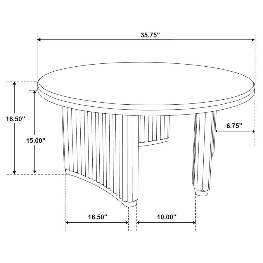 Adina 36-inch Round Wood Coffee Table Distressed Light Brown view 7