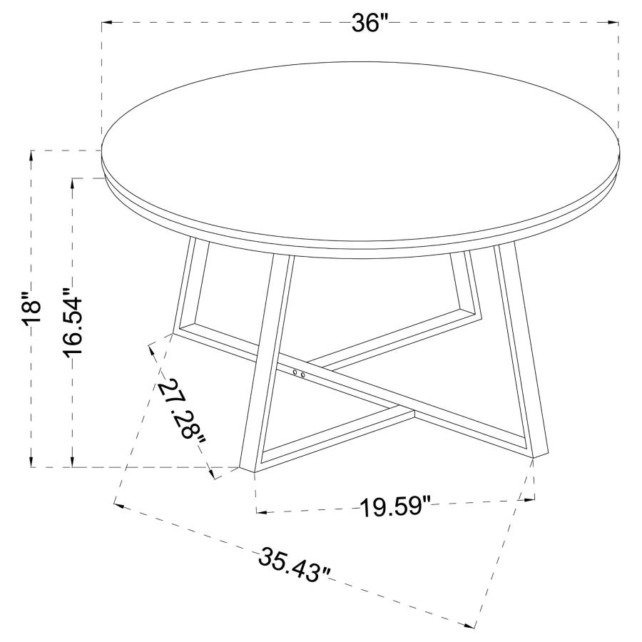 Hugo Round Faux Marble Coffee Table White and Matte Black view 3