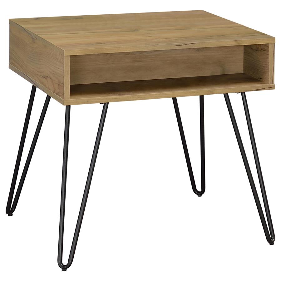 Fanning 2-piece Lift Top Coffee and End Table Set Golden Oak view 3