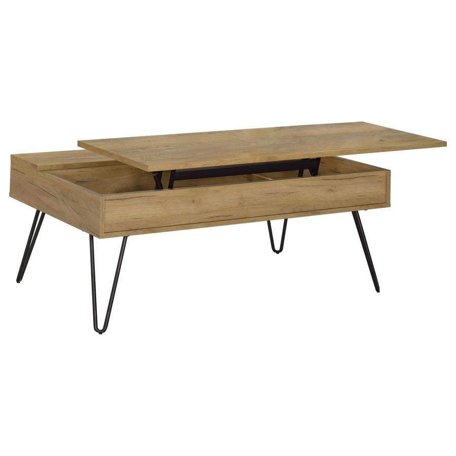 Fanning 2-piece Lift Top Coffee and End Table Set Golden Oak view 4