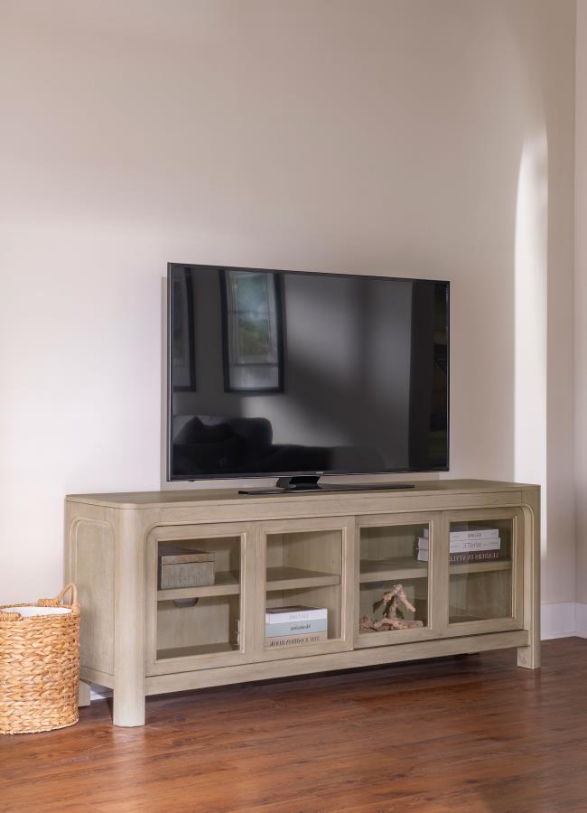 Solano 71-inch 2-door TV Stand Media Console Weathered Mango view 2