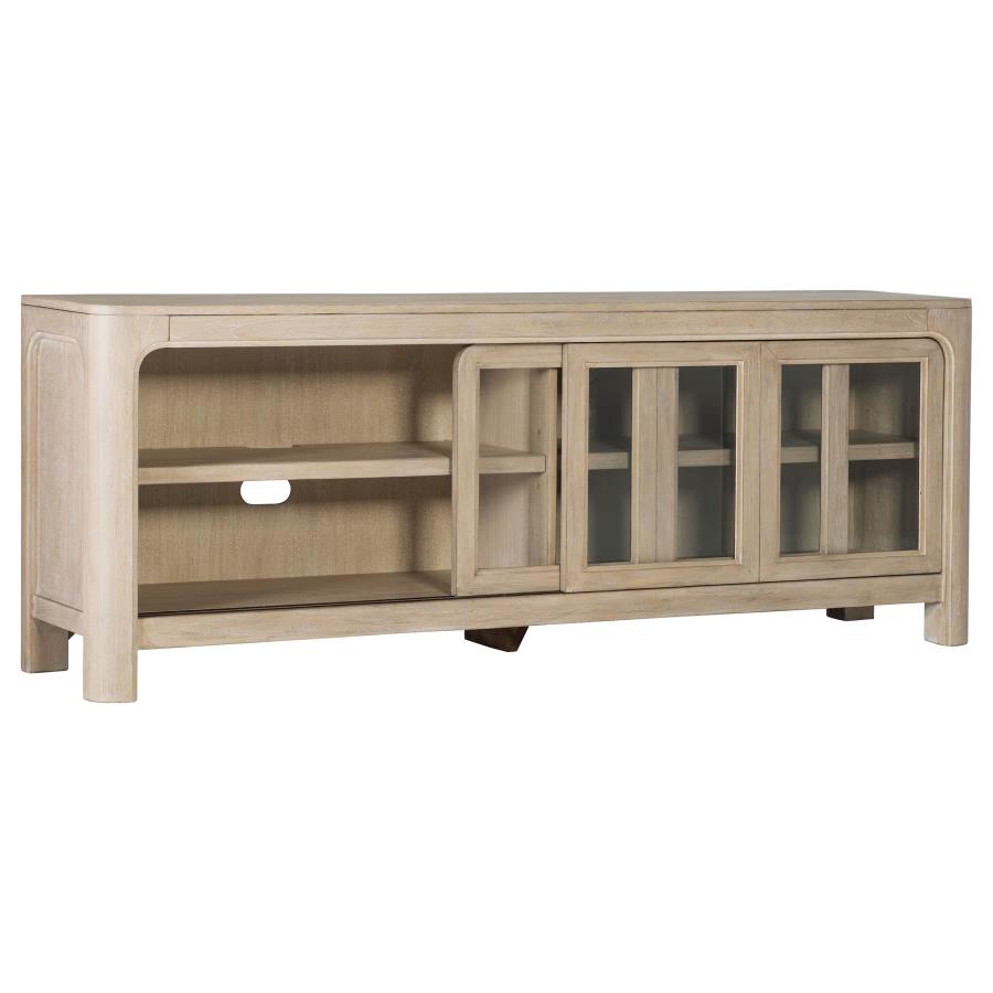 Solano 71-inch 2-door TV Stand Media Console Weathered Mango view 3