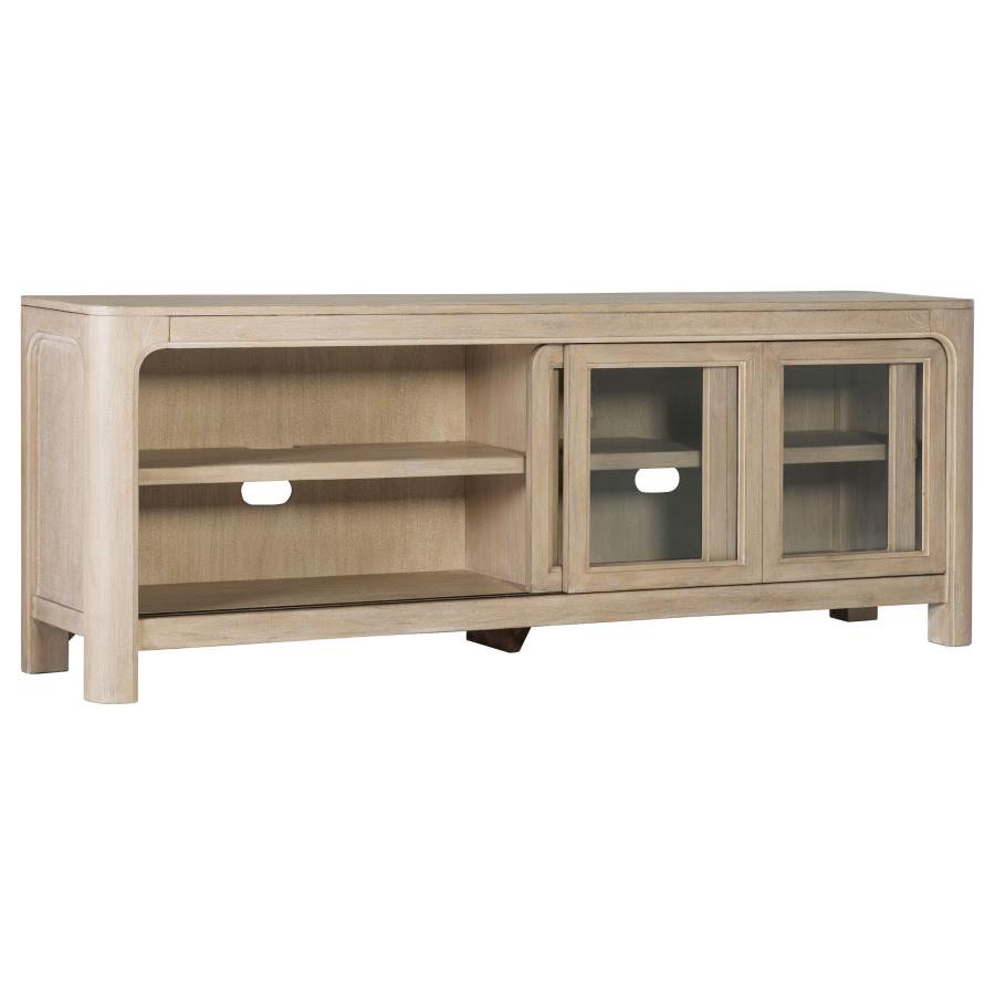 Solano 71-inch 2-door TV Stand Media Console Weathered Mango view 4