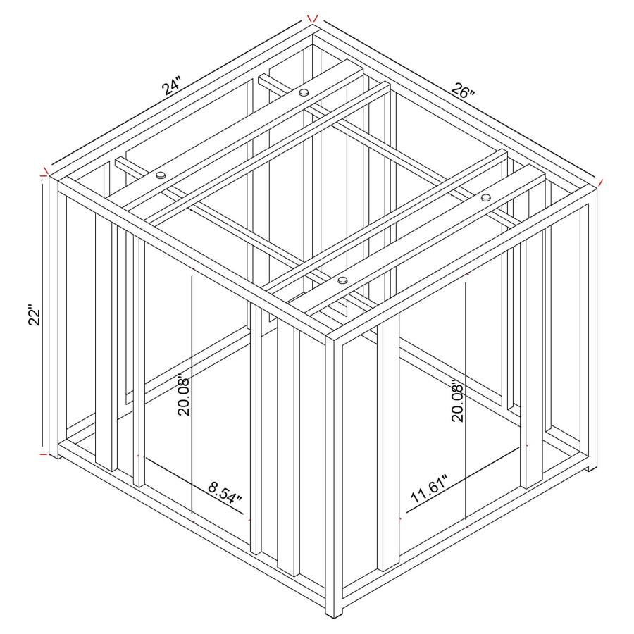 Adri Rectangular Glass Top Side End Table Matte Brass view 7