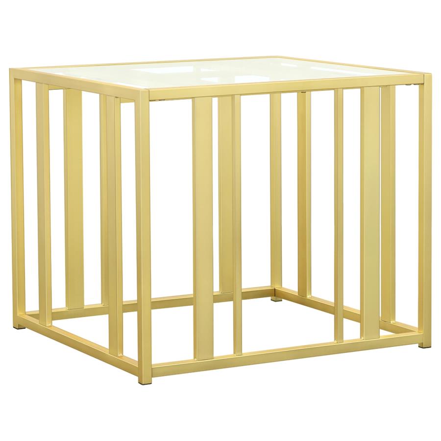 Adri 2-piece Coffee and End Table Set Matte Brass view 3