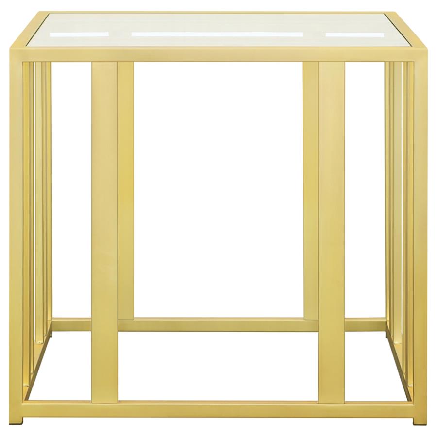 Adri 2-piece Coffee and End Table Set Matte Brass view 5