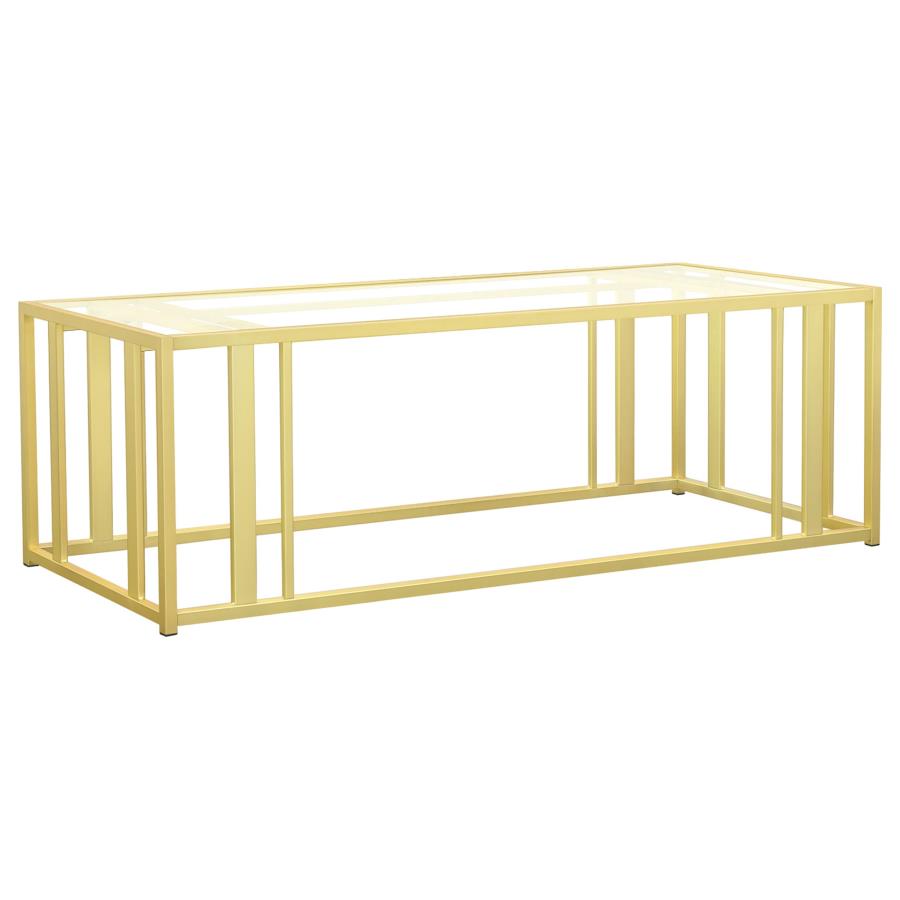 Adri 2-piece Coffee and End Table Set Matte Brass view 6