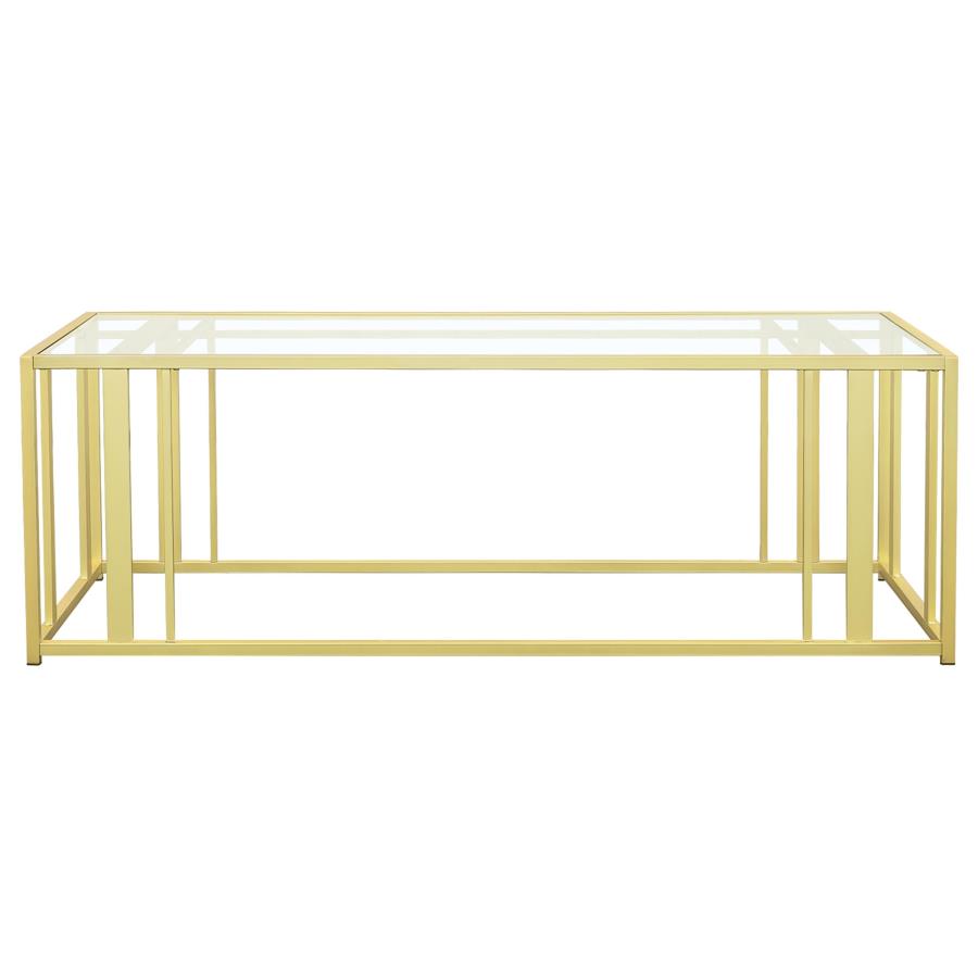 Adri 2-piece Coffee and End Table Set Matte Brass view 7