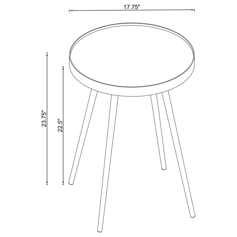 Kaelyn Round Mirror Top End Side Table Gold view 3