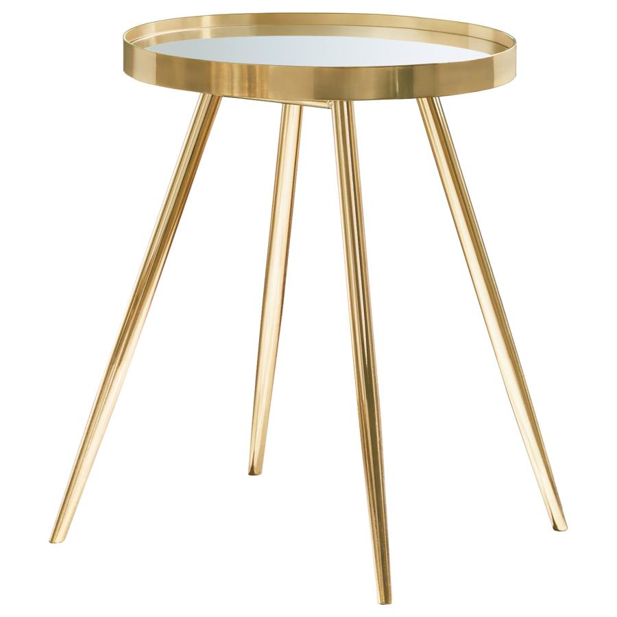 Kaelyn 3-piece Round Coffee and End Table Set Gold view 3
