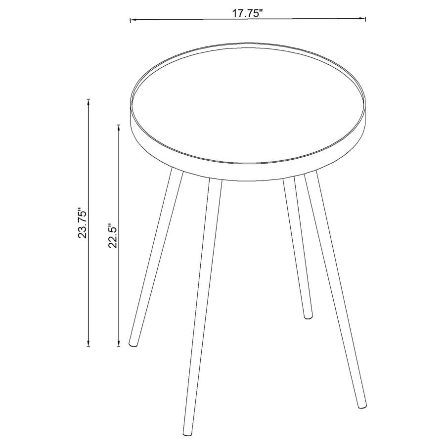 Kaelyn 3-piece Round Coffee and End Table Set Gold view 5