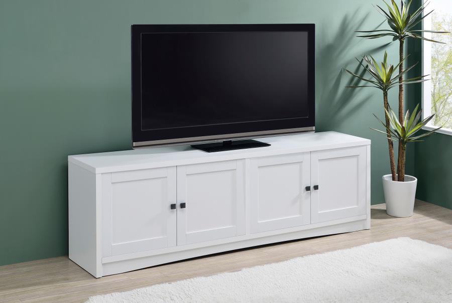 Laughlin 4-door Engineered Wood 78-inch TV Stand White view 2
