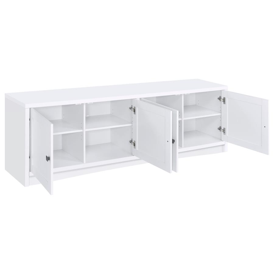 Laughlin 4-door Engineered Wood 78-inch TV Stand White view 3