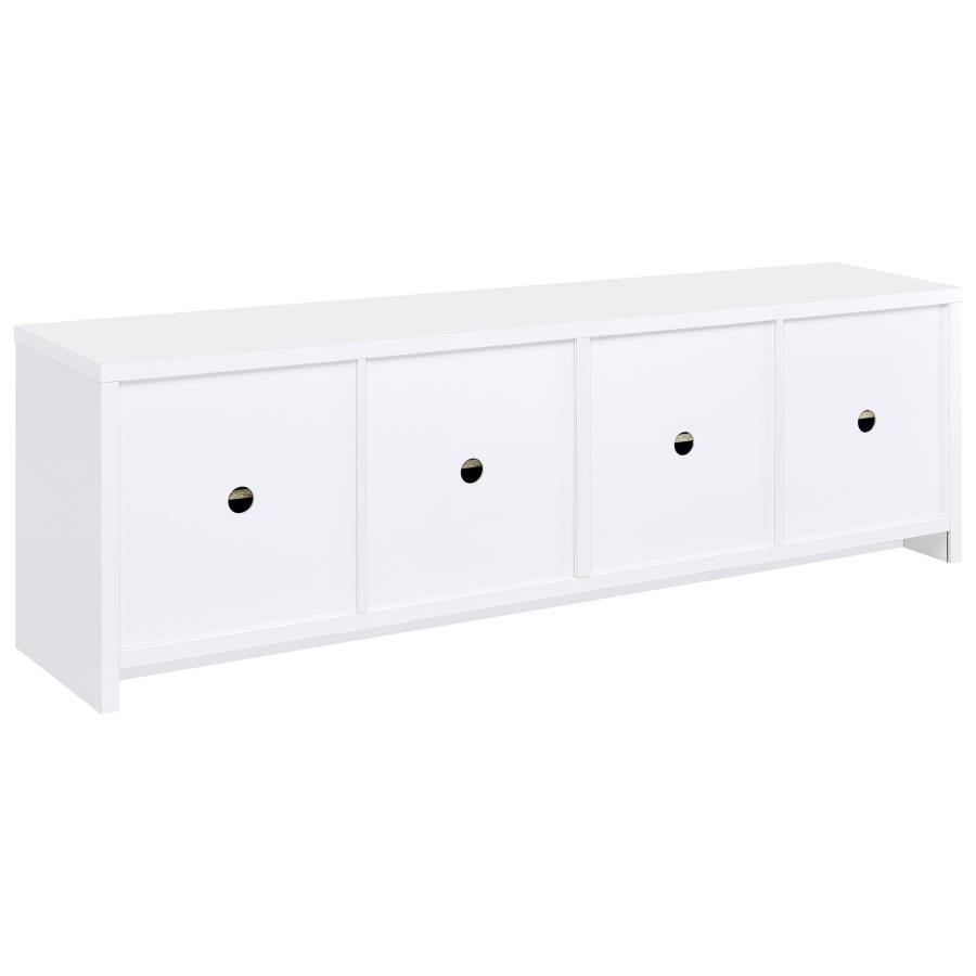Laughlin 4-door Engineered Wood 78-inch TV Stand White view 7