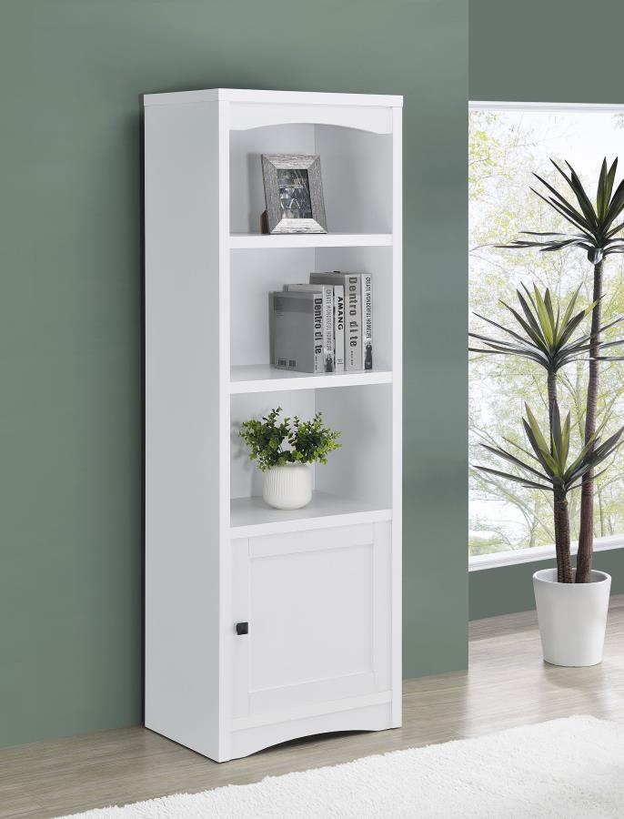 Laughlin 4-shelf Engineered Wood Media Tower White view 2