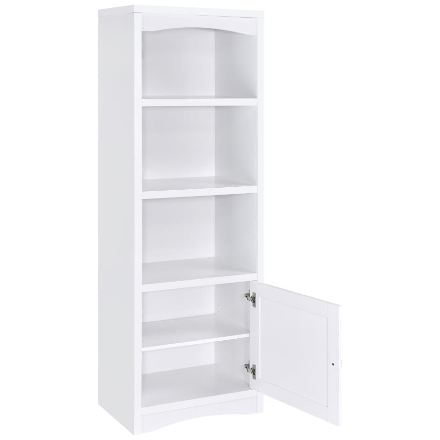 Laughlin 4-shelf Engineered Wood Media Tower White view 3