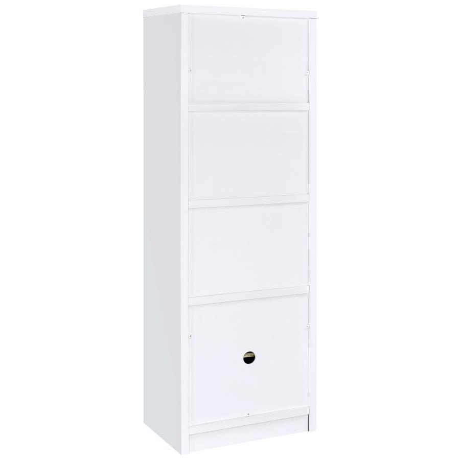 Laughlin 4-shelf Engineered Wood Media Tower White view 7