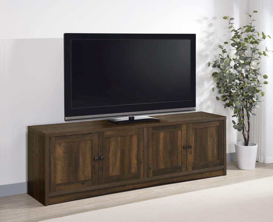 Laughlin 4-door Engineered Wood 78-inch TV Stand Dark Pine view 2