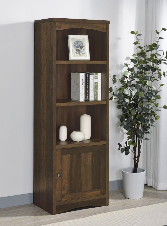 Laughlin 4-shelf Engineered Wood Media Tower Dark Pine view 2