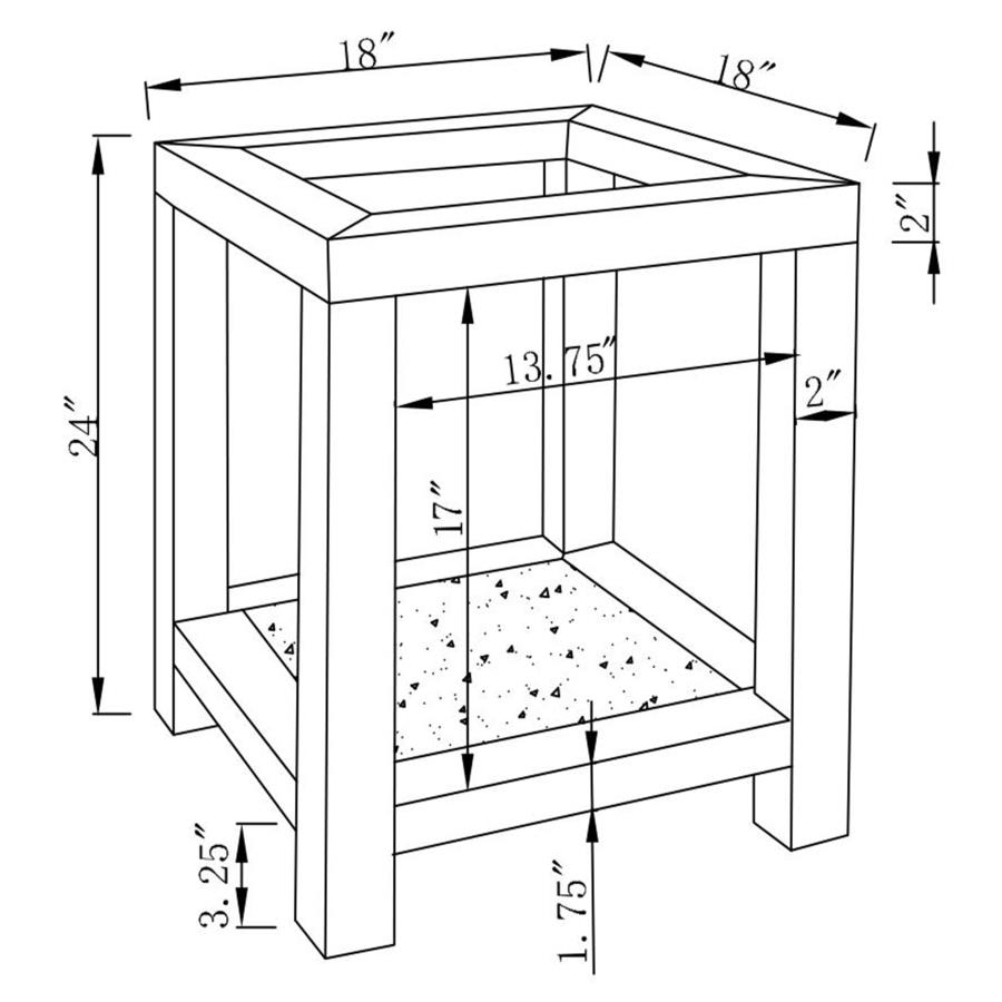 Valentina 1-shelf Square Glass Top Side End Table Silver view 5
