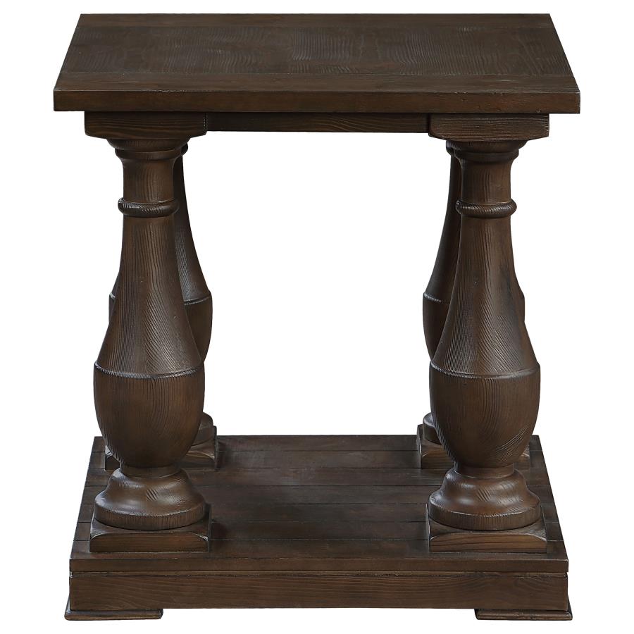 Walden Rectangular Wood Side End Table Coffee Brown view 4
