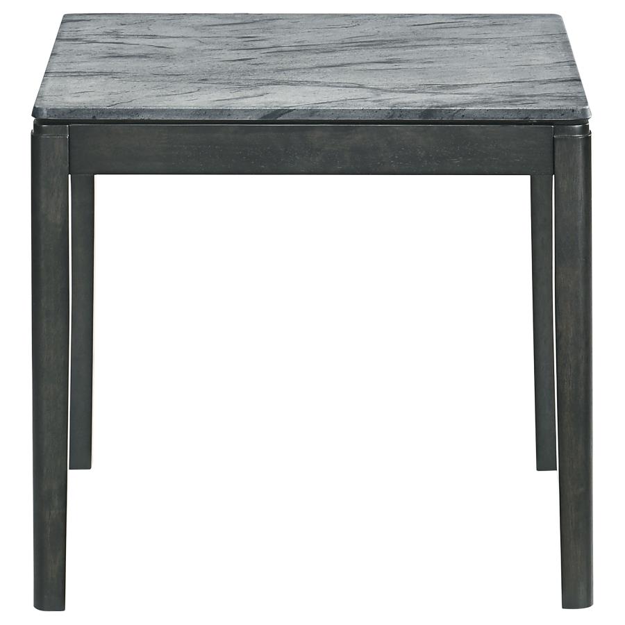 Mozzi Square Faux Marble Side End Table Grey and Black view 3