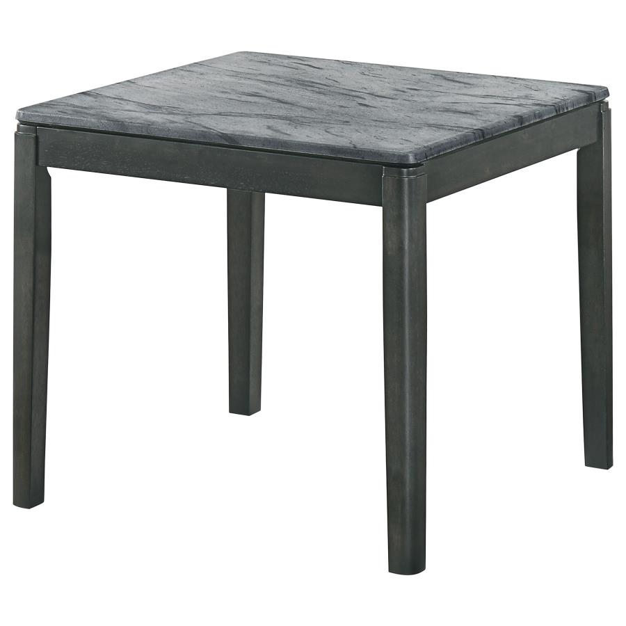 Mozzi Square Faux Marble Side End Table Grey and Black view 4