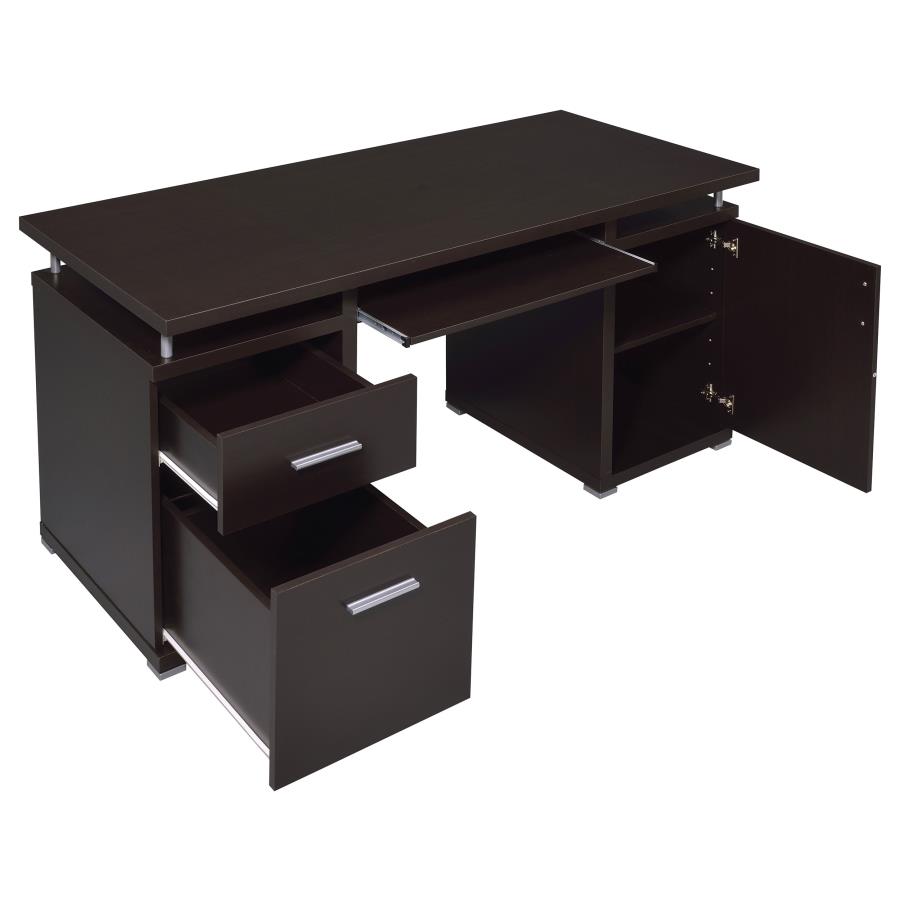 Tracy 55-inch 2-drawer Office Computer Desk Cappuccino view 3